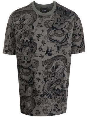 John Richmond graphic print cotton T-shirt - Grey