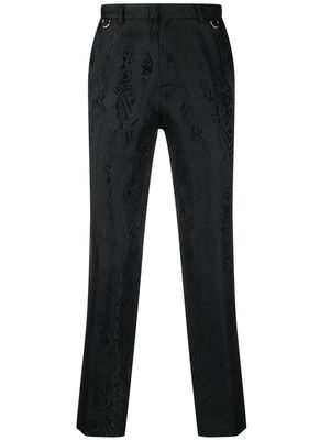 John Richmond jacquard slim-fit tailored trousers - Black