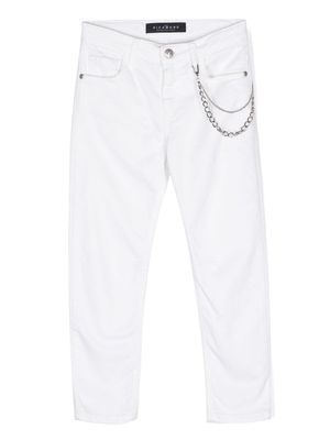 John Richmond Junior chain-detail straight-leg jeans - White