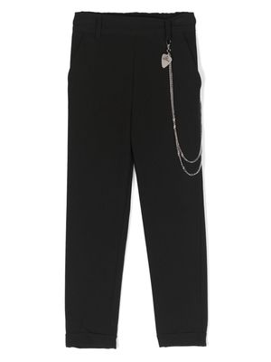 John Richmond Junior chain-embellished straight trousers - Black