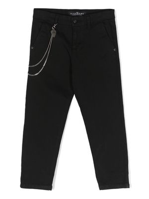 John Richmond Junior chain-link detailing cotton trousers - Black