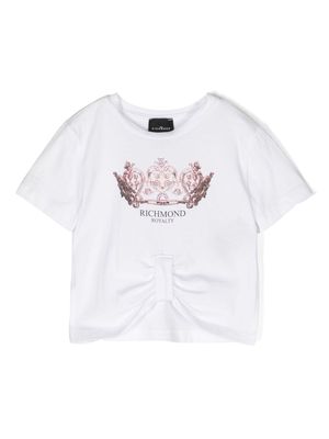 John Richmond Junior crown-print jersey T-shirt - White
