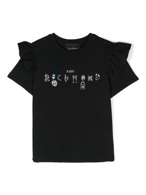 John Richmond Junior crystal-embellished cotton T-shirt - Black