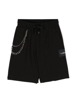 John Richmond Junior detachable-chain drawstring-waist shorts - Black