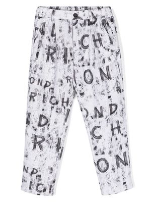 John Richmond Junior graffiti-print linen trousers - White