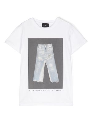 John Richmond Junior jeans-print cotton T-shirt - White