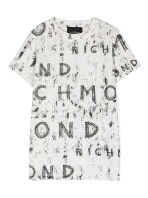 John Richmond Junior log-print cotton t-shirt - White