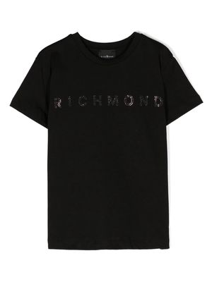 John Richmond Junior logo-embellished cotton T-shirt - Black