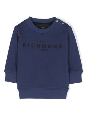 John Richmond Junior logo-embroidered cotton sweatshirt - Blue