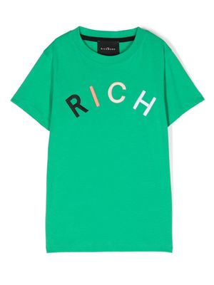 John Richmond Junior logo-embroidered cotton t-shirt - Green