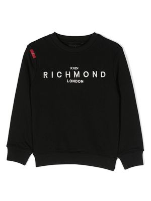John Richmond Junior logo-embroidered long-sleeve sweatshirt - Black