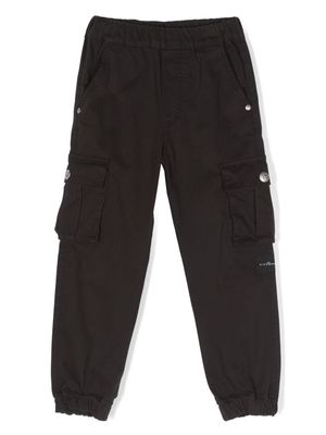 John Richmond Junior logo-patch cotton trousers - Black