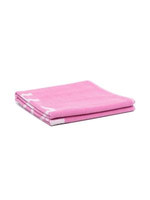 John Richmond Junior logo-print beach towel - Pink