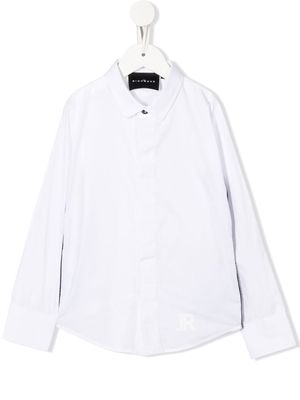 John Richmond Junior logo-print button-up shirt - White