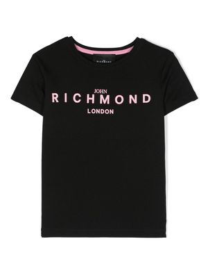 John Richmond Junior logo-print cotton-blend T-shirt - Black