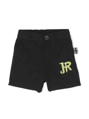 John Richmond Junior logo-print cotton shorts - Black