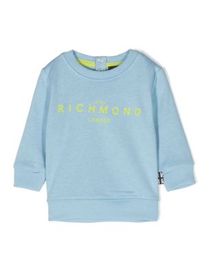 John Richmond Junior logo-print cotton sweatshirt - Blue