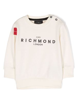 John Richmond Junior logo-print cotton sweatshirt - Neutrals