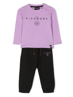 John Richmond Junior logo-print cotton tracksuit - Purple