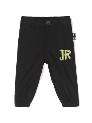 John Richmond Junior logo-print cotton trousers - Black