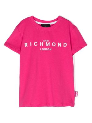 John Richmond Junior logo-print crew-neck T-shirt - Pink