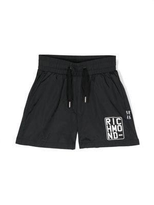 John Richmond Junior logo-print drawstring swim shorts - Black