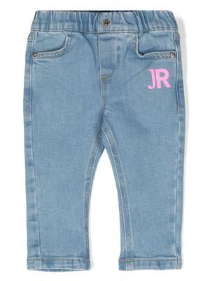 John Richmond Junior logo-print elasticated-waist jeans - Blue
