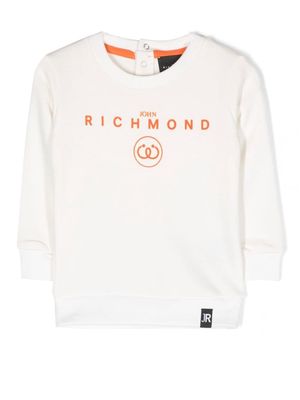 John Richmond Junior logo-print long-sleeve sweatshirt - White
