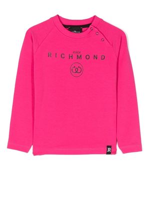 John Richmond Junior logo-print long-sleeve T-shirt - Pink