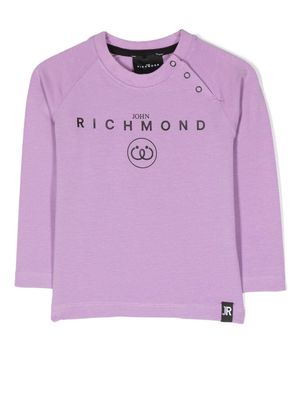 John Richmond Junior logo-print long-sleeve T-shirt - Purple