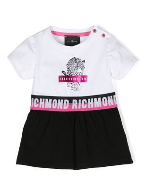 John Richmond Junior logo-print T-shirt dress - White