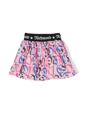 John Richmond Junior logo-print waistband skirt - Pink