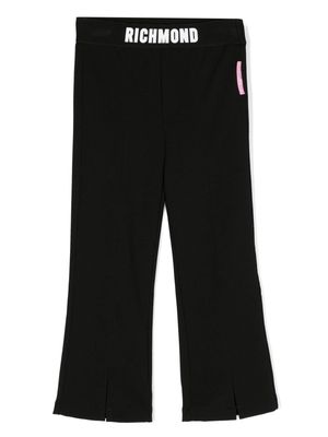 John Richmond Junior logo-waistband jersey trousers - Black