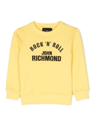 John Richmond Junior Ociuk logo-print sweatshirt - Yellow