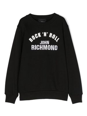 John Richmond Junior Oiuk embroidered-logo sweatshirt - Black