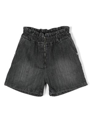 John Richmond Junior paperbag-waist denim shorts - Grey