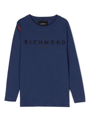 John Richmond Junior Rikigi logo-embroidery T-Shirt - Blue