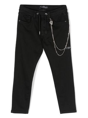 John Richmond Junior Rolling chain-link detail jeans - Black