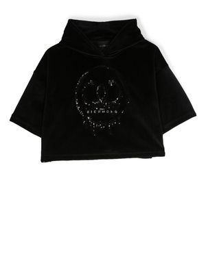 John Richmond Junior sequin-logo pullover hoodie - Black
