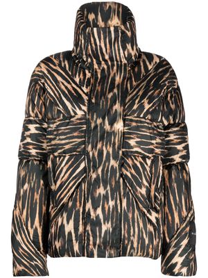 John Richmond leopard-print puffer jacket - Black