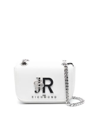 John Richmond logo chain-link crossbody bag - White