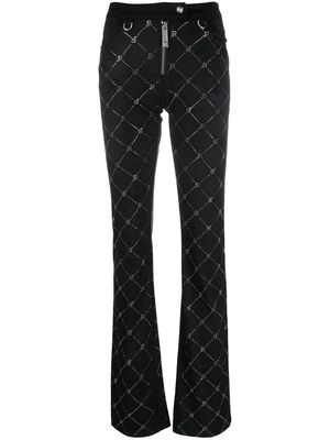 John Richmond logo-embellished straight-leg trousers - Black