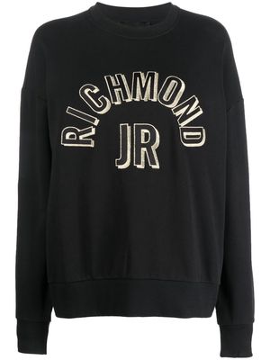 John Richmond logo-embroidered cotton sweatshirt - Black