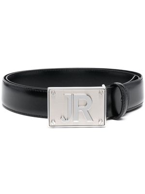 John Richmond logo-plaque leather belt - Black