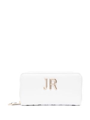 John Richmond logo-plaque leather wallet - White