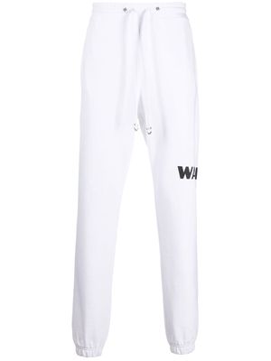 John Richmond logo print cotton track pants - White