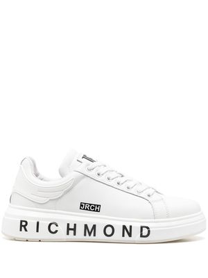 John Richmond logo-print leather sneakers - White