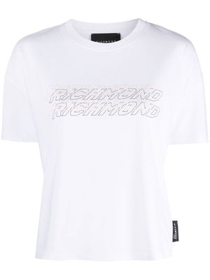 John Richmond logo-print T-shirt - WHITE OPTICAL