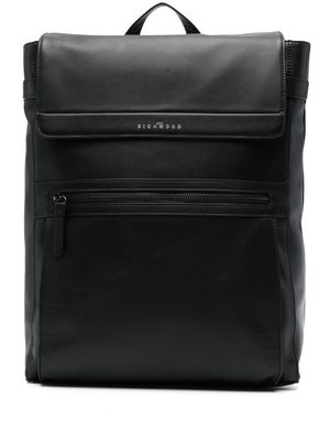 John Richmond logo-stamp backpack - Black