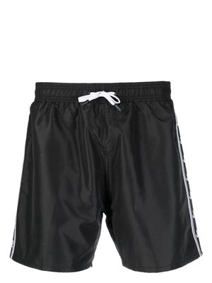 John Richmond logo-tape swim shorts - Black